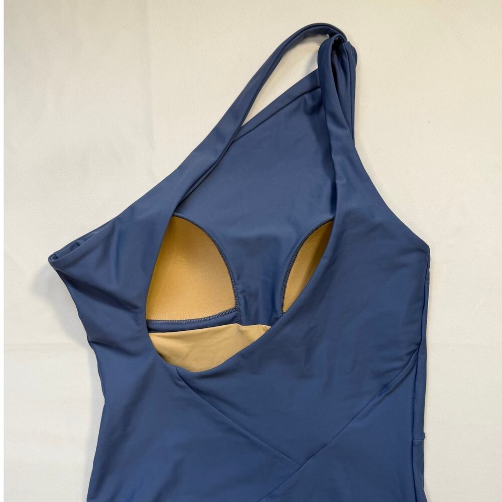 Summersalt Ruched Sidestroke One Shoulder Swimsuit Size 8 Blue One Piece - Picture 8 of 13